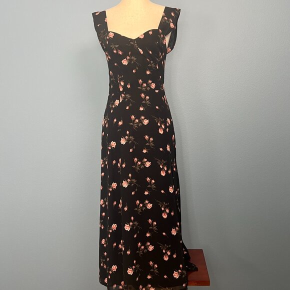 Reformation • Fulton Dress in Romy Black Rosebud Floral • Size 4 - Picture 9 of 12